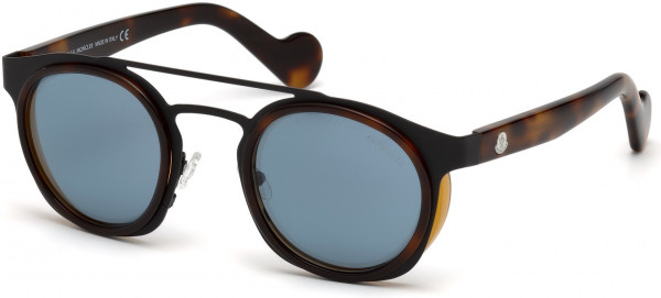 Moncler ML0022 Sunglasses, 53V - Blonde Havana / Blue
