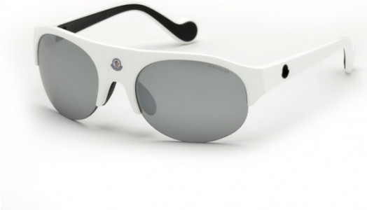Moncler ML0050 Moncler Quattromila Sunglasses, 21C - Matte White, Cosmetic Light Blue / Smoke & Multilayer White Lenses