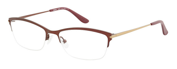Seiko Titanium T6507 Eyeglasses, 41A Glittery Dark Red / Dark Gold