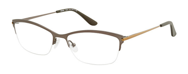 Seiko Titanium T6507 Eyeglasses, 61A Gun - Dark Gold / Dark Brown