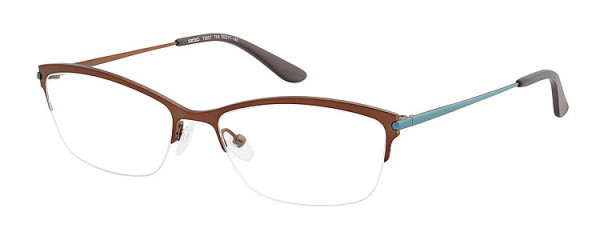 Seiko Titanium T6507 Eyeglasses, 75A Medium Brown / Turquoise