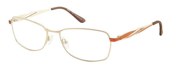 Seiko Titanium T6504 Eyeglasses, 13A Gold / Orange