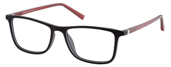 Seiko Titanium S2017 Eyeglasses, 126 Black - Red
