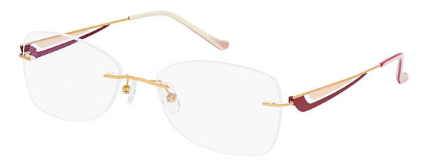 Seiko Titanium S1042 Eyeglasses, 084 Gold - Burgundy - Rose