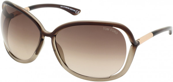 Tom Ford FT0076 Raquel Sunglasses, 38F - Bronze/other / Gradient Brown