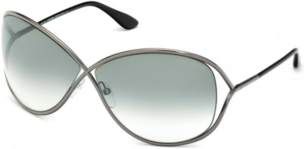 Tom Ford FT0130 MIRANDA Sunglasses, 08B - Shiny Gunmetal / Gradient Smoke Lenses