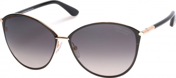 Tom Ford FT0320 PENELOPE Sunglasses, 28D - Shiny Rose Gold / Matte Black