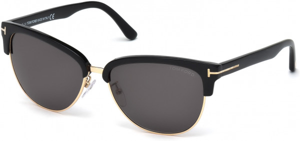 Tom Ford FT0368 Fany Sunglasses, 01A - Shiny Black  / Smoke