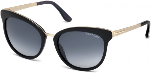 Tom Ford FT0461 Emma Sunglasses, 05W - Black/other / Gradient Blue