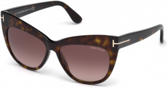 Tom Ford FT0523 Nika Sunglasses, 52F - Dark Havana / Gradient Brown
