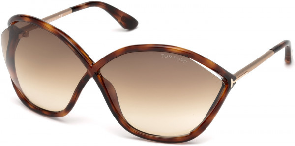 Tom Ford FT0529 Bella Sunglasses, 53F - Blonde Havana / Gradient Brown