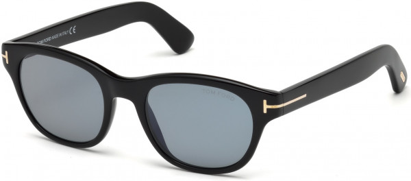 Tom Ford FT0530 O&#039;keefe Sunglasses, 01V - Shiny Black  / Blue