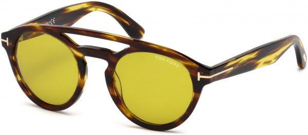 Tom Ford FT0537 Clint Sunglasses, 48E - Shiny Dark Brown / Brown