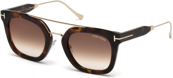 Tom Ford FT0541 Alex-02 Sunglasses, 55U - Coloured Havana / Bordeaux Mirror