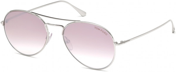Tom Ford FT0551 Ace-02 Sunglasses, 18Z - Shiny Rhodium / Gradient Pink Silver Mirror Lenses