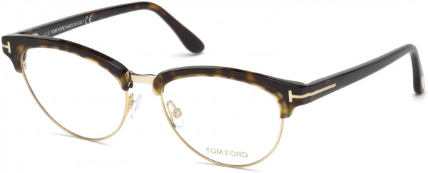 Tom Ford FT5471 Eyeglasses, 052 - Shiny Dark Havana, Shiny Rose Gold