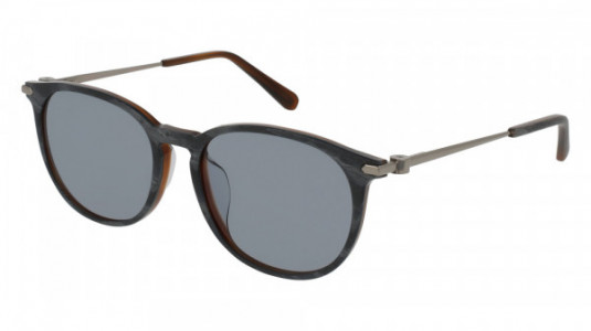 Brioni BR0015SA Sunglasses, GREY with RUTHENIUM temples and BLUE lenses