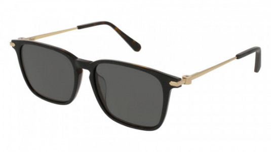 Brioni BR0017SA Sunglasses, BLACK with GOLD temples and GREY lenses