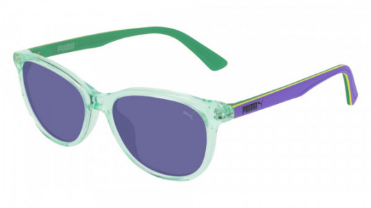 Puma PJ0022S Sunglasses, 011 - LIGHT-BLUE with VIOLET temples and BLUE lenses