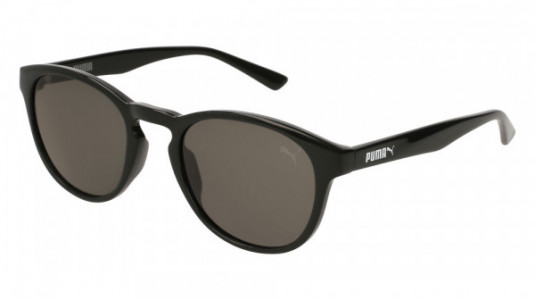 Puma PJ0024S Sunglasses, 005 - BLACK with CRYSTAL temples and VIOLET lenses