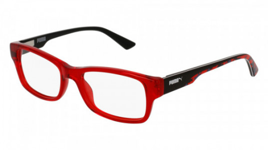 Puma PJ0006O Eyeglasses, RED with BLACK temples