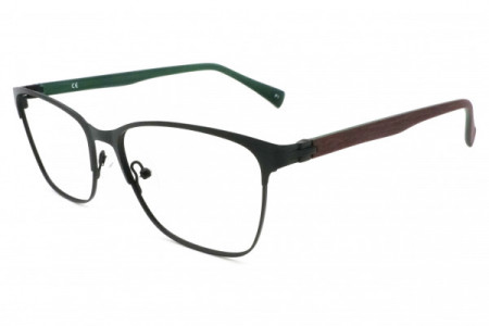 Eyecroxx EC518M Eyeglasses, C1 Mat Black Burgundy Green