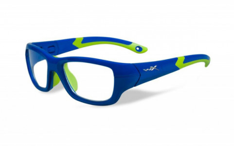 Wiley X YOUTH FORCE WX FLASH Sunglasses, (YFFLA02) FLASH ROYAL BLUE / LIME GREEN FRAME