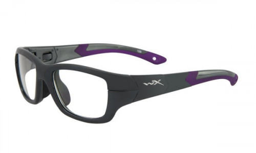 Wiley X YOUTH FORCE WX FLASH Sunglasses, (YFFLA05) FLASH GRAPHITE / PURPLE FRAME