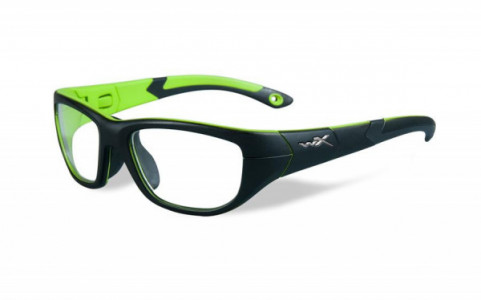 Wiley X YOUTH FORCE  WX VICTORY Sunglasses, (YFVIC02) VICTORY MATTE BLACK / LIME GREEN FRAME