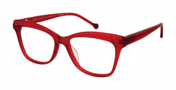 Colors In Optics C1080 BROADWAY Eyeglasses, RUBY RUBY/RED CRYSTALS