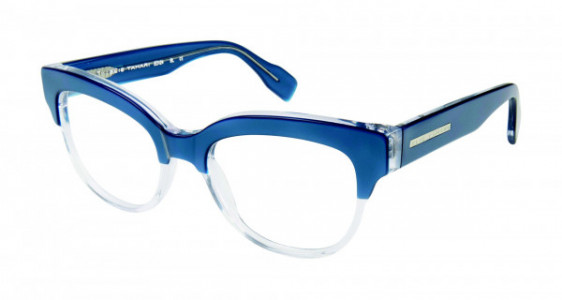 Elie Tahari EO124 Eyeglasses, BL BLUE/CRYSTAL