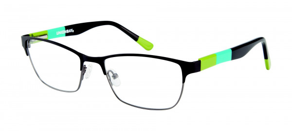 Union Bay UO113 Eyeglasses, BKGN BLACK/KEY LIME