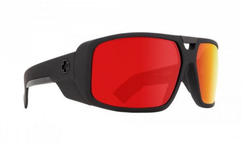 Spy Optic Touring Sunglasses, Soft Matte Black / Happy Gray Green with Red Spectra