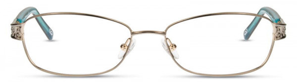 Cote D'Azur CDA-225 Eyeglasses, 2 - Gold / Chocolate / Aqua