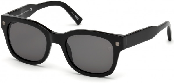 Ermenegildo Zegna EZ0087 Sunglasses, 01A - Shiny Black/ Grey