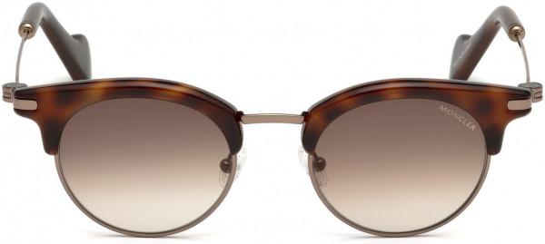 Moncler ML0035 Sunglasses, 52F - Shiny Medium Havana, Shiny Bronze / Gradient Brown Lenses