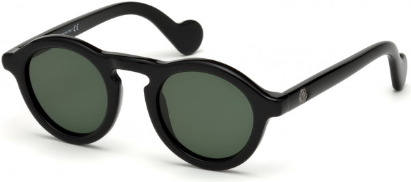 Moncler ML0042 Sunglasses, 01N - Shiny Black / Green Lenses