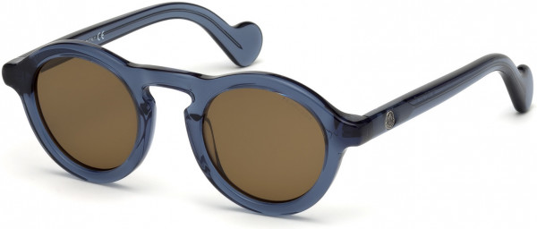 Moncler ML0042 Sunglasses, 92J - Transparent Blue / Roviex Lenses