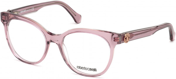 Roberto Cavalli RC5049 Firenzuola Eyeglasses, 074 - Shiny Transp. Pink, Shiny Light Gold