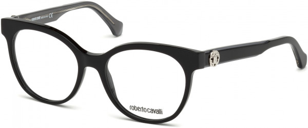 Roberto Cavalli RC5049 Firenzuola Eyeglasses, A05 - Shiny Black & Gold, Shiny Light Gold