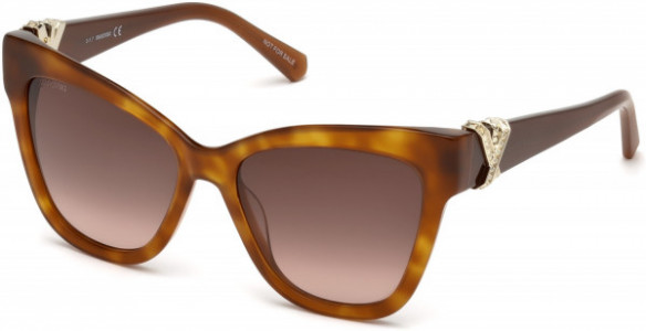 Swarovski SK0157 Sunglasses, 52G - Dark Havana / Brown Mirror Lenses