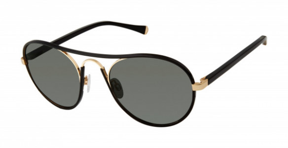 Kate Young K543 Sunglasses, Black/Gold (BLK)