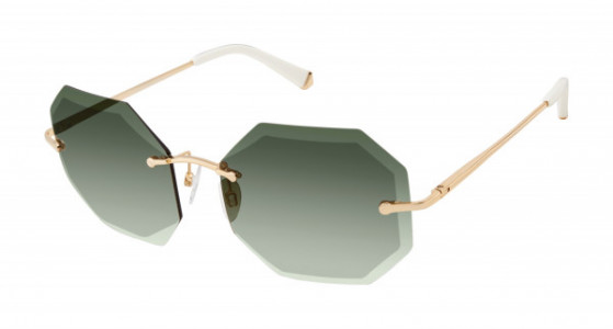 Kate Young K541 Sunglasses, Green/Gold (GRN)