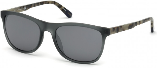 Gant GA7095 Sunglasses, 20C - Matte Slate Front, Slate Tortoise Temples, Smoke W/ Silver Flash Lens