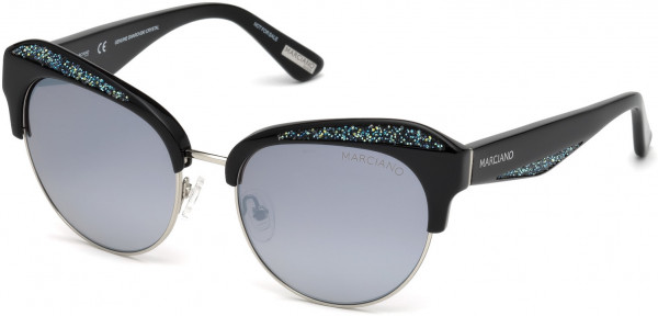 GUESS by Marciano GM0777 Sunglasses, 01C - Shiny Black / Smoke Mirror