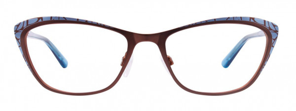 EasyClip EC456 Eyeglasses, 010 - Satin Brown & Blue