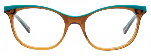 EasyClip EC447 Eyeglasses, 010 - Crystal Brown & Teal