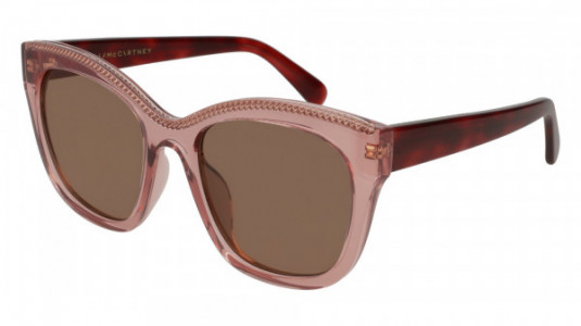 Stella McCartney SC0130S Sunglasses, 003 - PINK with HAVANA temples and BROWN lenses