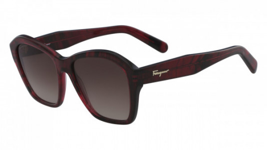 Ferragamo SF894S Sunglasses, (645) STRIPED TRANSPARENT RED