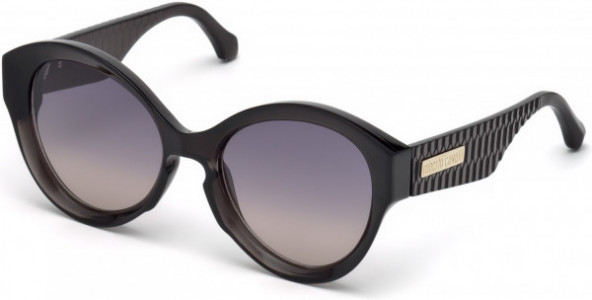 Roberto Cavalli RC1099 Sunglasses, 20B - Shiny Transp. Dark Grey, Shiny Dark Grey/ Gradient Grey To Sand
